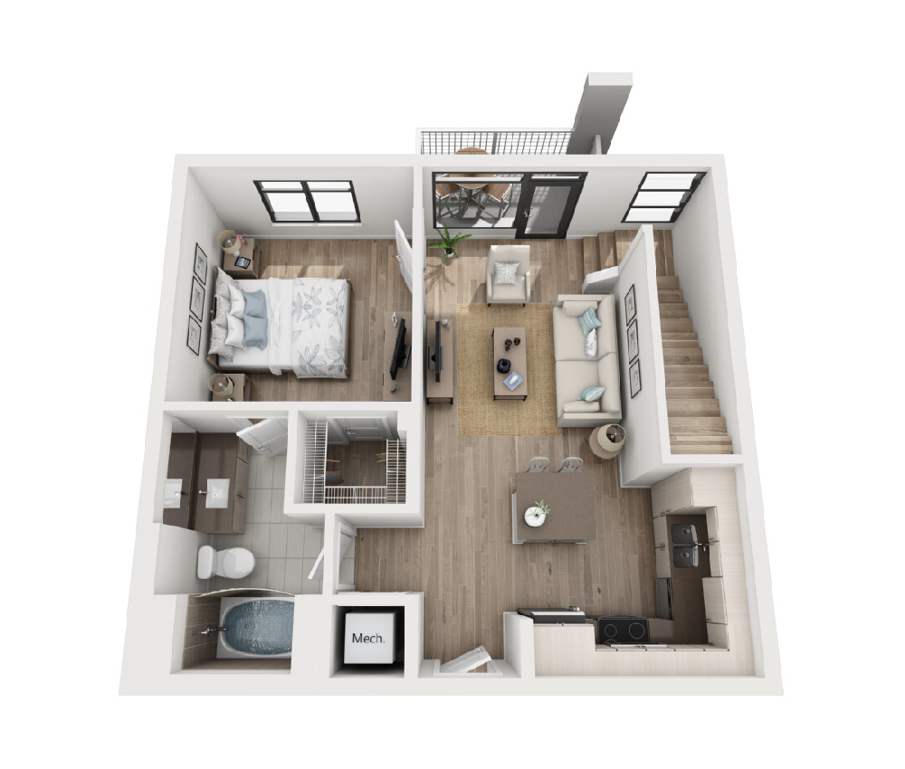 1 bedroom loft apartment floor plans information
